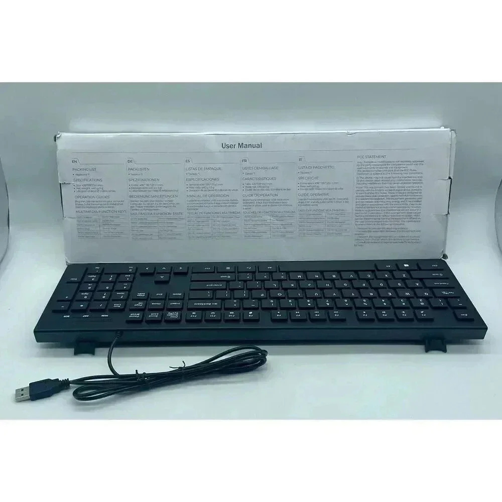 Computer Keyboard Wired Plug Play USB Keyboard‎ Low Profile Chiclet Keys Large - Picture 2 of 7
